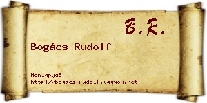 Bogács Rudolf névjegykártya